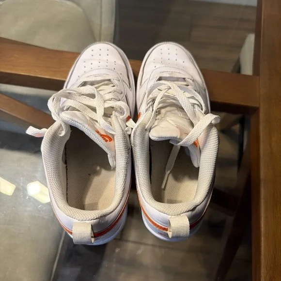 Nike All Day Play White Orange Sneakers Shoes Kids Youth Size 7Y - Picture 5 of 6